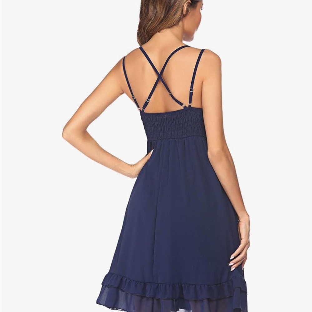 Woman’s Amazon Black Lace Top Boho Dress L - Picture 2 of 6